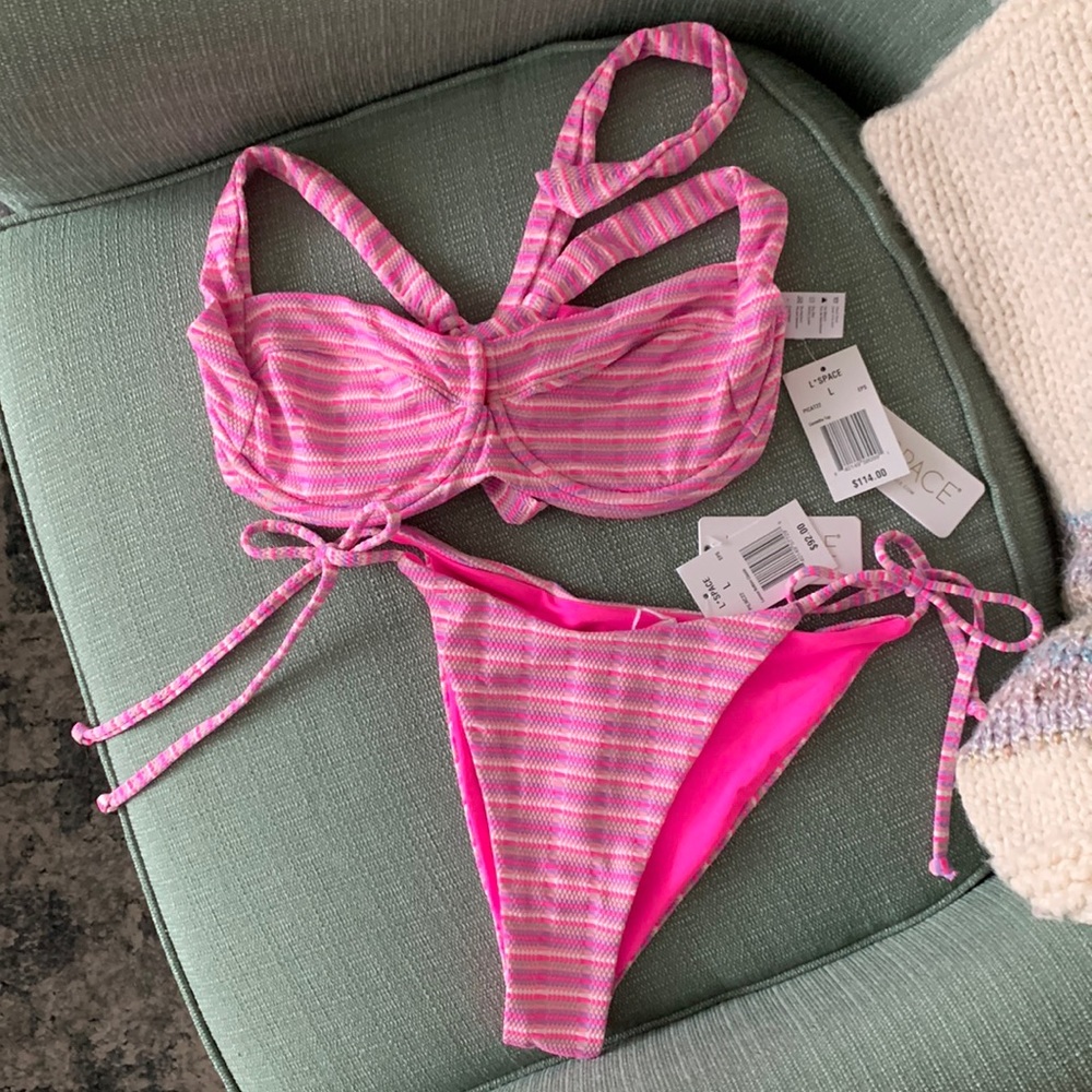 NWT L*space camellia top and string bottom - large top and large bottom